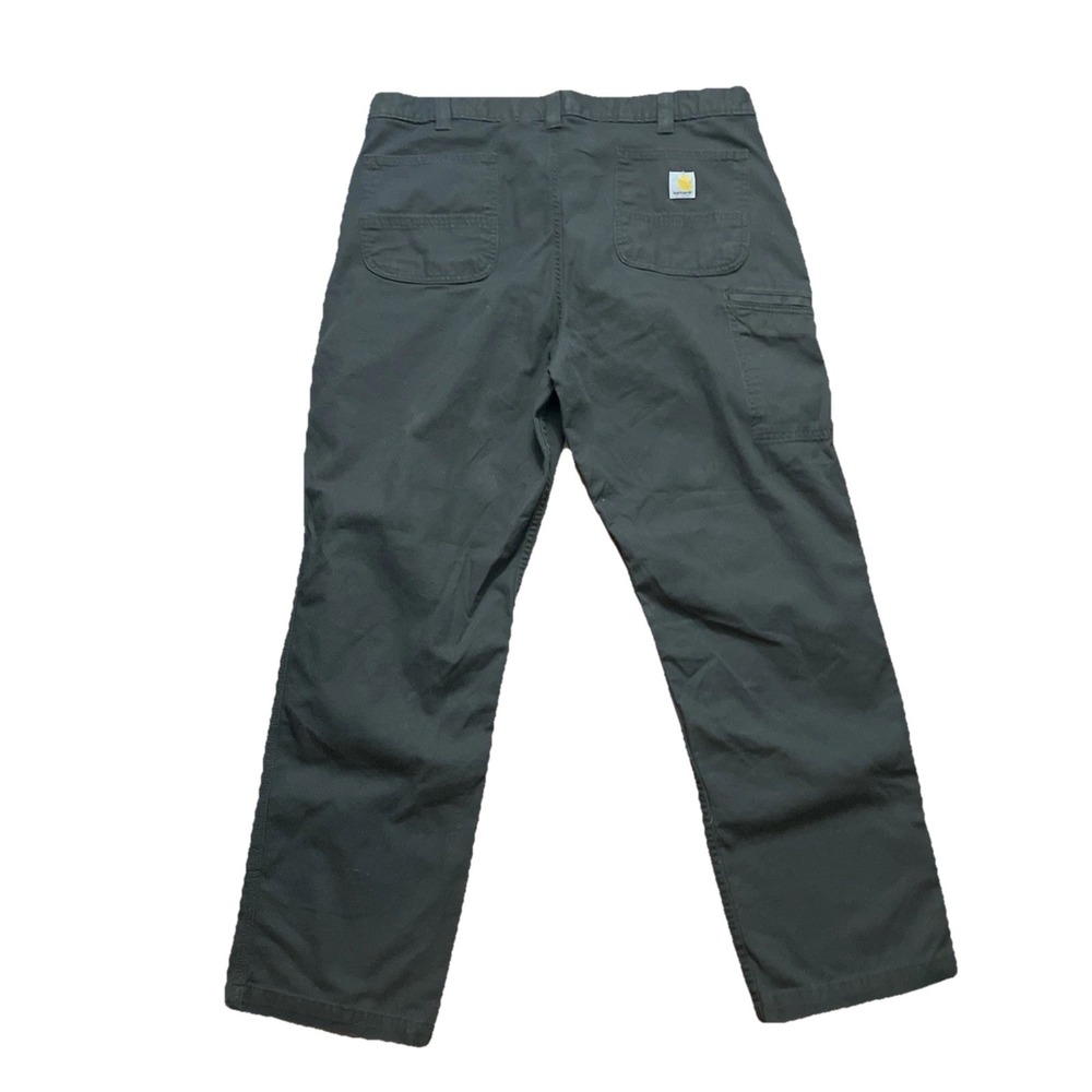 Carhartt Men's 40x32 Relaxed Fit Rugged Flex Canvas Work Pant Brown Green Peat - Picture 7 of 10